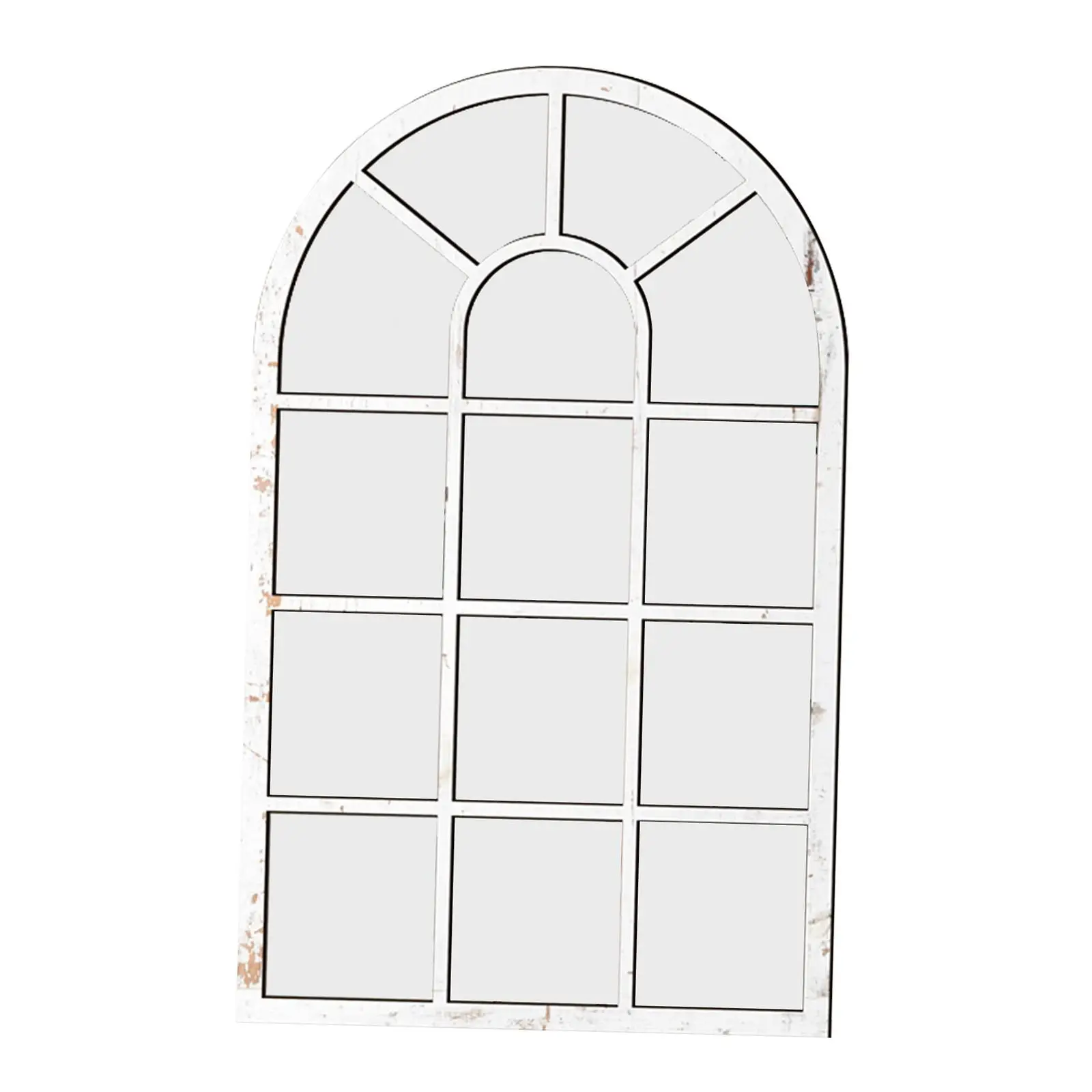 Arched Window Wall Mirror Modern Wall Decorative Mirror Windowpane Arch Mirror for Bathroom Entryway Vanity Living Room Bedroom