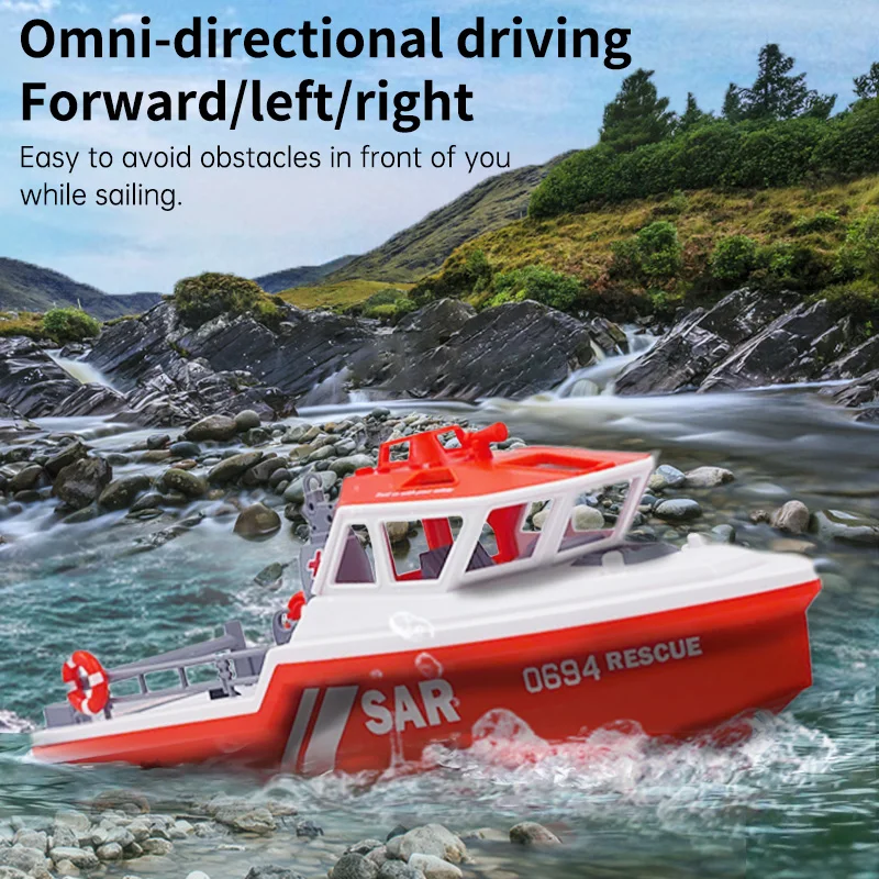 New 694 Remote Control Simulation Rescue Tugboat 2.4g Wireless Brushless High-Speed Charging Captain Endurance Rc Toy Boys Gift