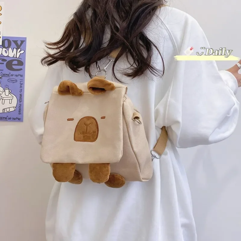 Hot Super Cute and Cute Kapibala Capybara Cartoon Backpack Bag Girl Student Canvas Storage Bag Cute Capybara Crossbody Bag