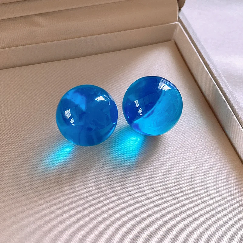 Women's Candy Color Smudge Round Stud Earrings, Versatile Gift