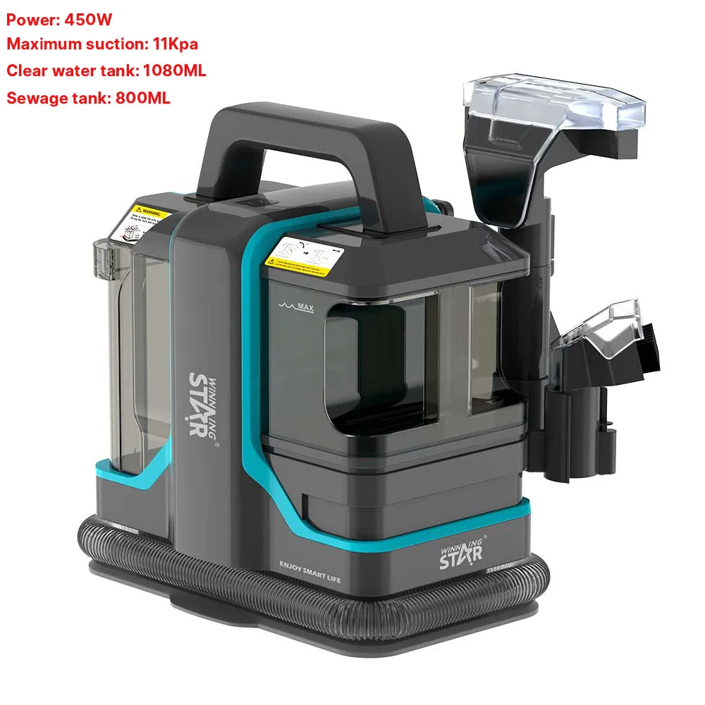 Tragbare Teppichreiniger-Maschine, 750 W, 15 kPa, multifunktionaler Handmilbenentferner, Sofa-Teppich-Nassreiniger für Sofa, Autositz