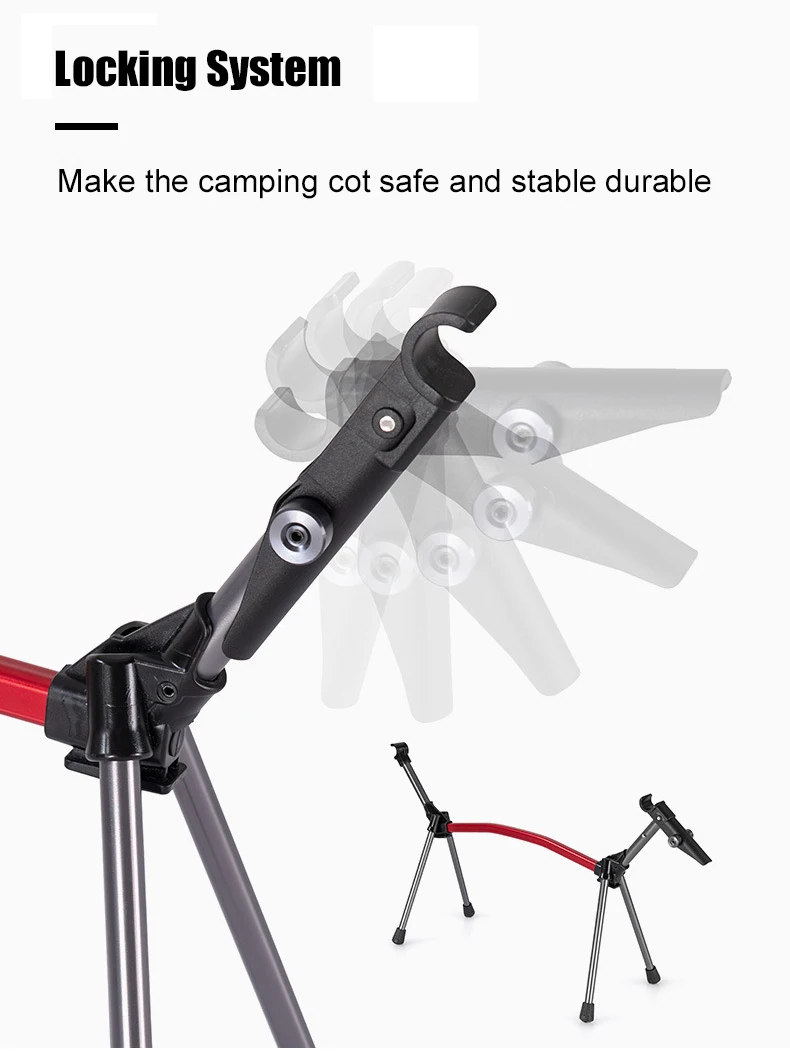 WESTTUNE Campingbett, tragbares Klappbett, ultraleichtes Schlafbett aus Aluminiumlegierung für Outdoor-Wandern, Rucksackreisen, Reisen – Detail 5