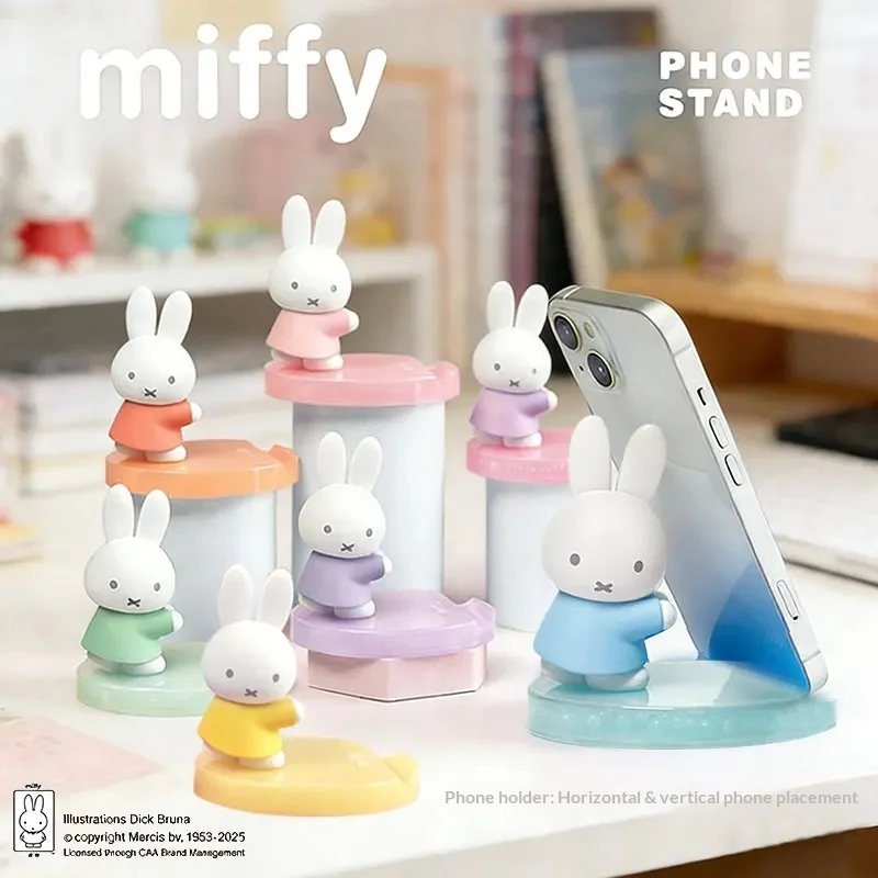 

Original Cartoon Miffy Mobile Phone Holder Stand Anime Rabbit Figurine Cute Figures Collectible Desk Decor Girls Boys Gifts