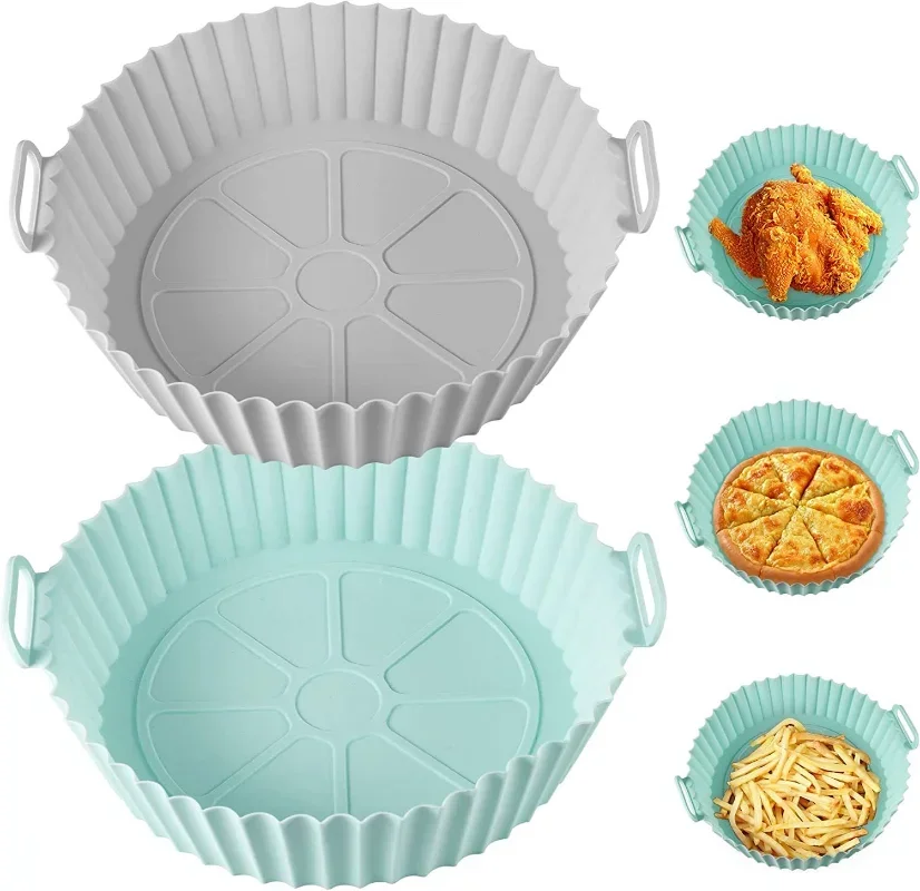 

Airfryer Silicone Basket Reusable Oven Baking Tray Silicone Mold for Air Fryer Pizza Fried Chicken Basket Air Fryer Accessories