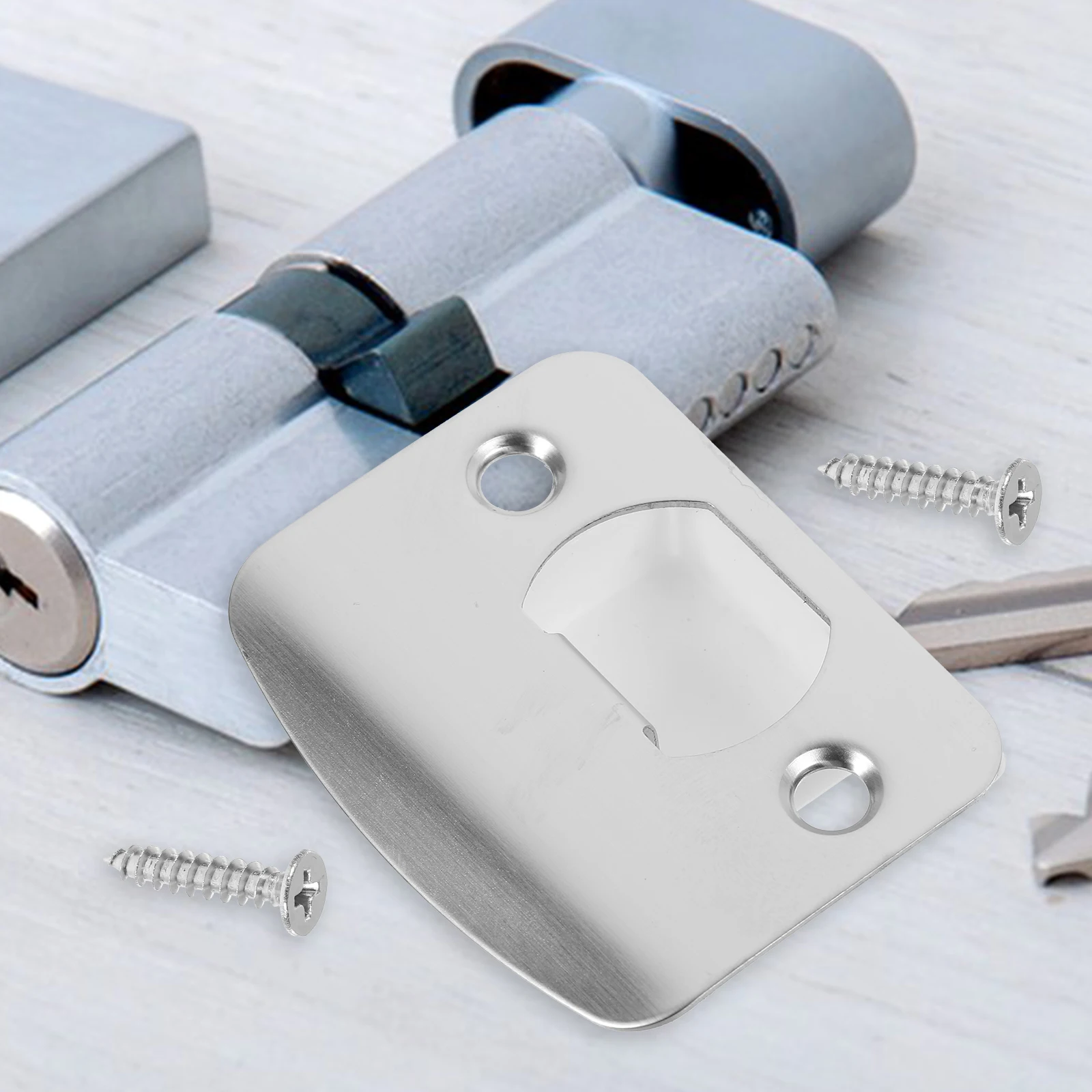 4 مجموعات سترايك لوحات الفولاذ المقاوم للصدأ ديدبولت تعزيز لوحة مزلاج الباب لوحة دليلية للأبواب الخشبية قفل الباب المعدني