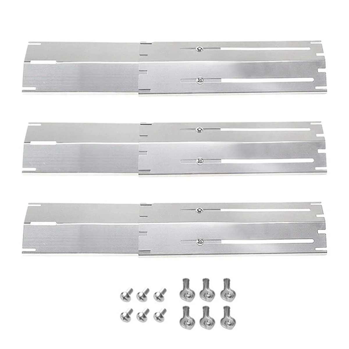 OOKU-Adjustable Stainless Steel Heat Plate BBQ Gas Grill Replacement Set Outdoor Cooking Accessories Kit for Kitchen 3PCS