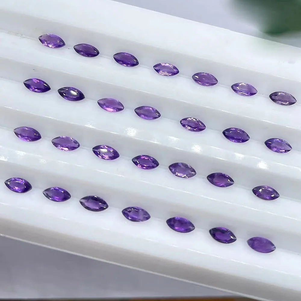 Natural Amethyst 20pcs lot Marquise Facet Cut 4x8-6x12mm Eye Clean Gemstones For Jewelry Making