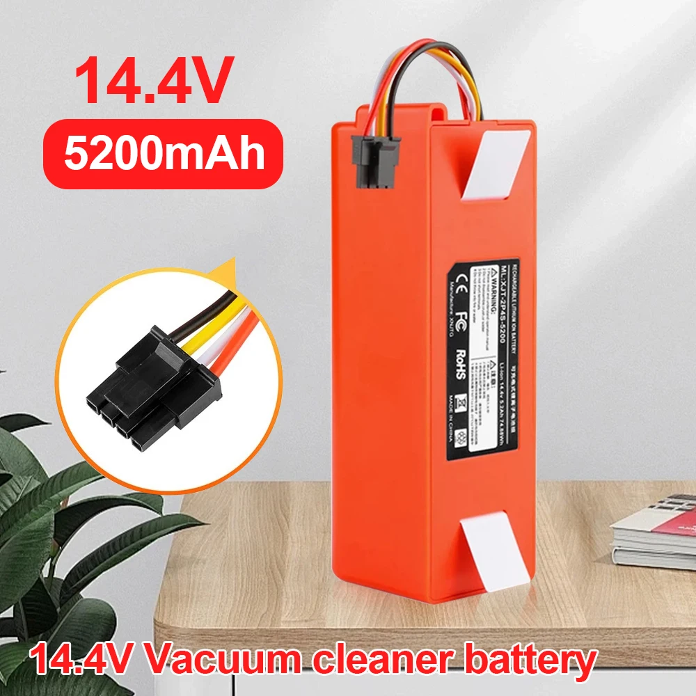 

Original 14.4V 5200mAh Li-ion Battery For Xiaomi Roborock S55 S60 S65 S50 S51 S5 MAX Robotic Vacuum Cleaner Replacement Battery