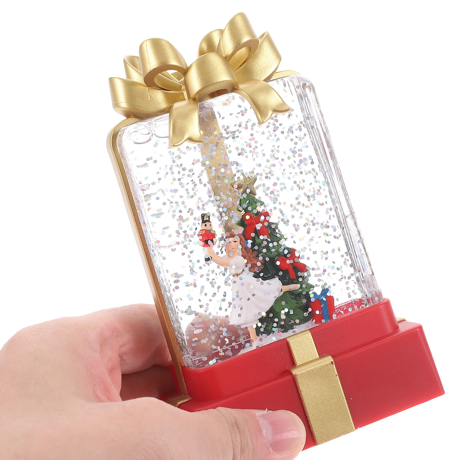 LED Snow Globe Lantern Christmas Lights Decorations For Elder Santa Claus Glitter