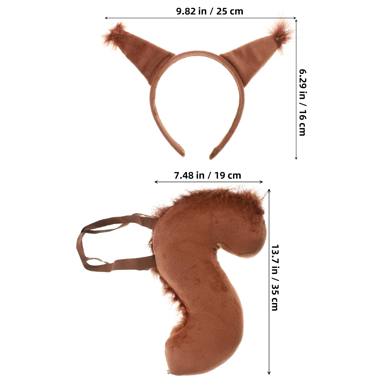 ชุดคอสตูมกระรอกพรีเมียม ประกอบด้วยเครื่องประดับศีรษะรูปหูและอุปกรณ์ประกอบหาง สำหรับงานคอสเพลย์ ปาร์ตี้ และถ่ายภาพ