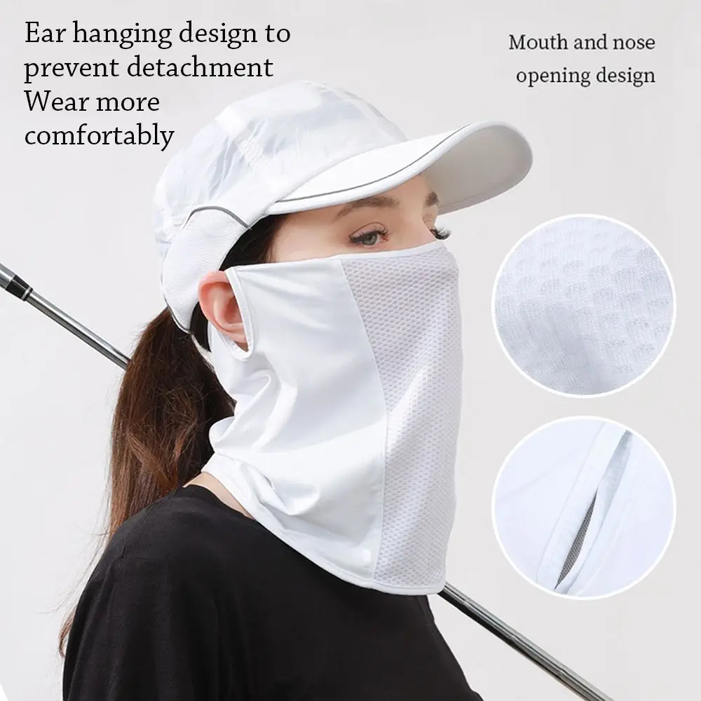 

Breathable Ice Silk Summer Mask Sun Protection Mesh Neck Wrap Cover Windproof Sport Neck Gaiter Scarf Outdoors