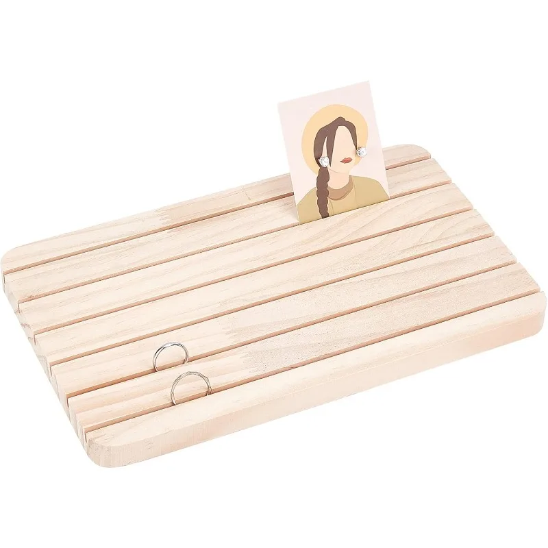 

1pc Natural Wood Earring Display Stands 6 Slots Wood Earring Card Holder Jewelry Earring Display Holder Jewelry Stand Jewelry