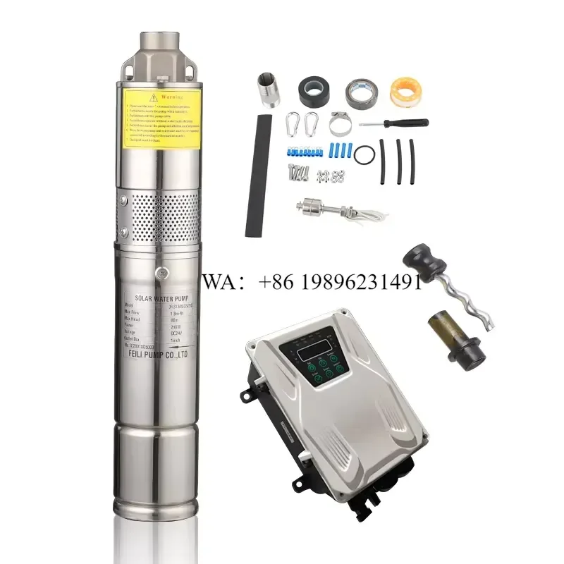 Wmwmnu for Stainless Steel Screw Solar Water Pump Deep Well 3 Inch Helical Rotor Submersible Solar Pump 100m Head High
