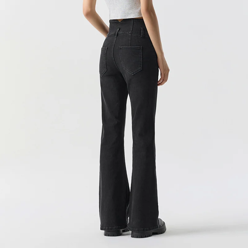 Semir 2024 Jeans Women High-Waist Trousers Showing Leg Length Spring New Style Simple Bell-Bottoms Hong Kong Style