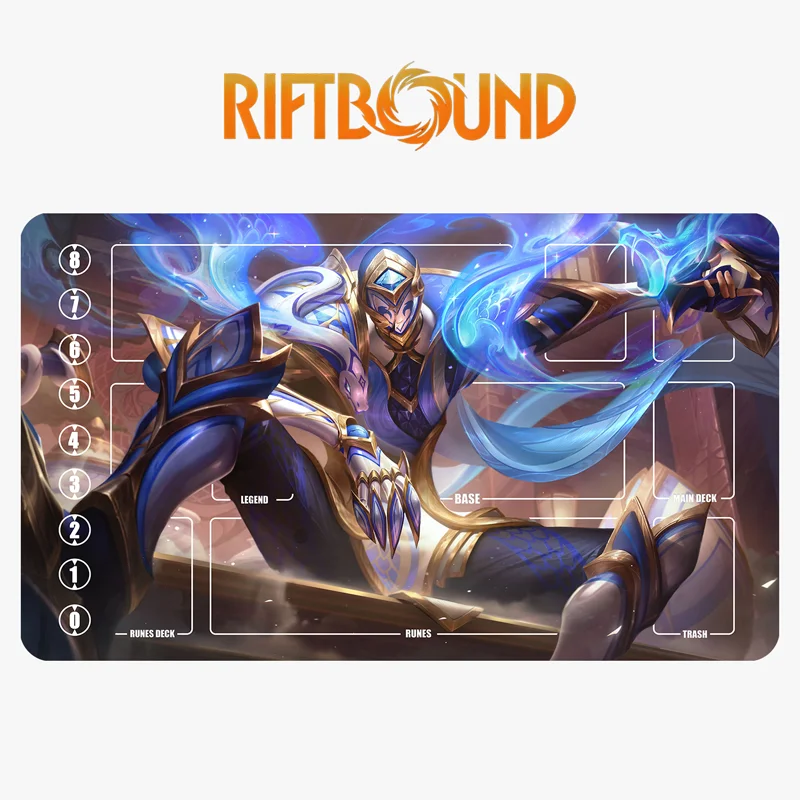 600x350 مللي متر Jhin سلسلة لاعب واحد مبارزة Playmat مناسبة ل Riftbound لعبة ببطاقات ورقية التداول أنيمي الكرتون المطاط مجلس حصيرة ألعاب #6