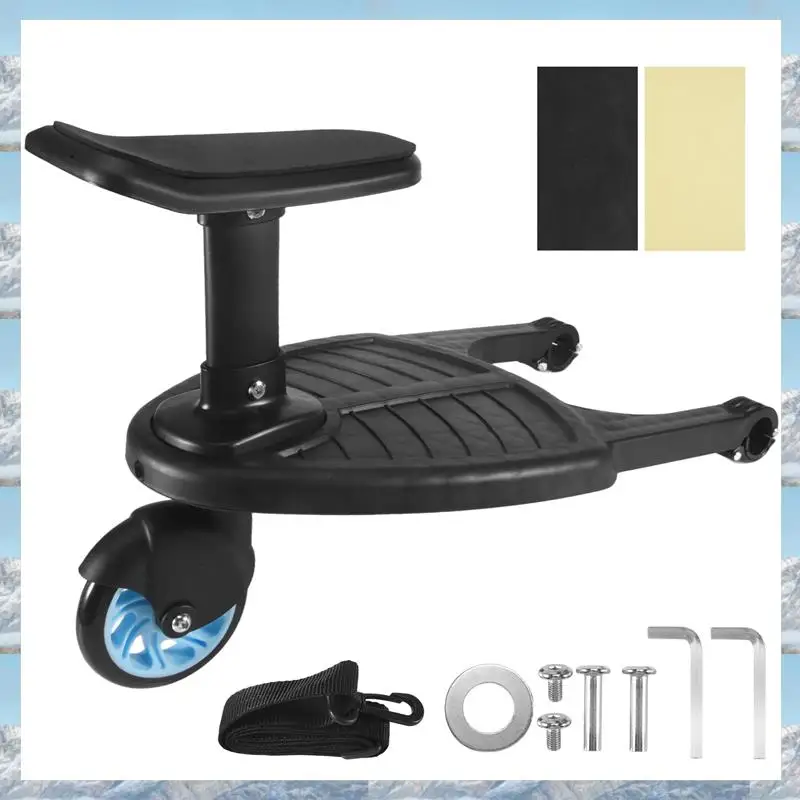 

L81A 2025-Baby Stroller Wheeled Board Kids Wheel Board Stroller Step Stand Ride On Boards Plate Detachable Seat