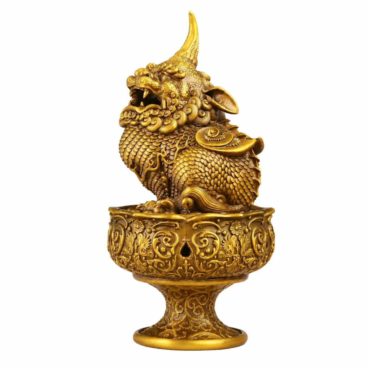 Handcrafted Solid Brass Pixiu Incense Burner Wealth Feng Shui Sculpture for Traditional Asian Living Room Study Decor Gift