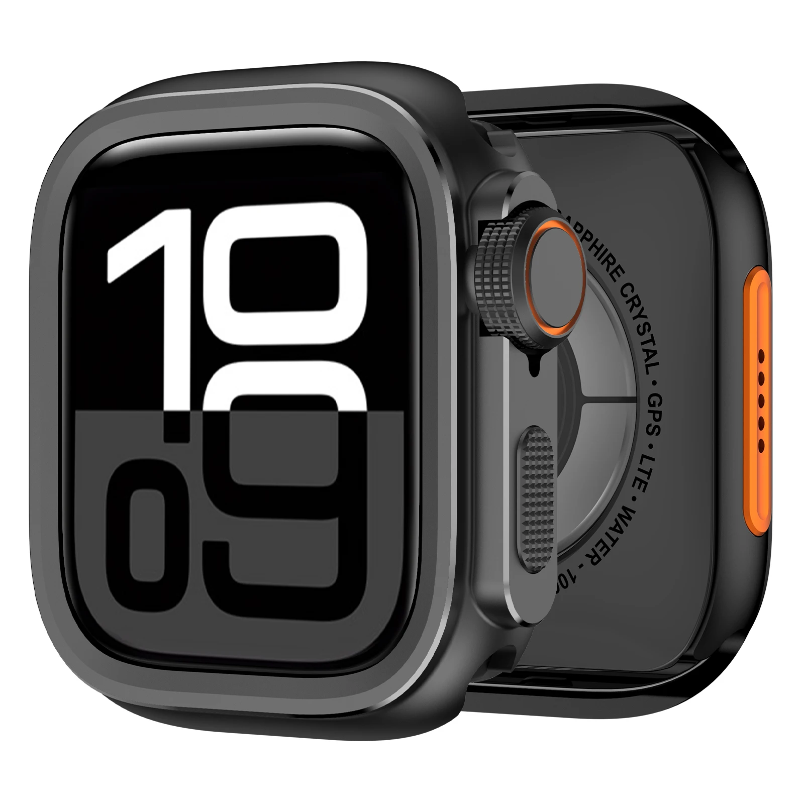 

Для Apple Watch 10 46 мм Защитный чехол Мгновенная трансформация Металлический конверсионный чехол из ультрасплава - черный