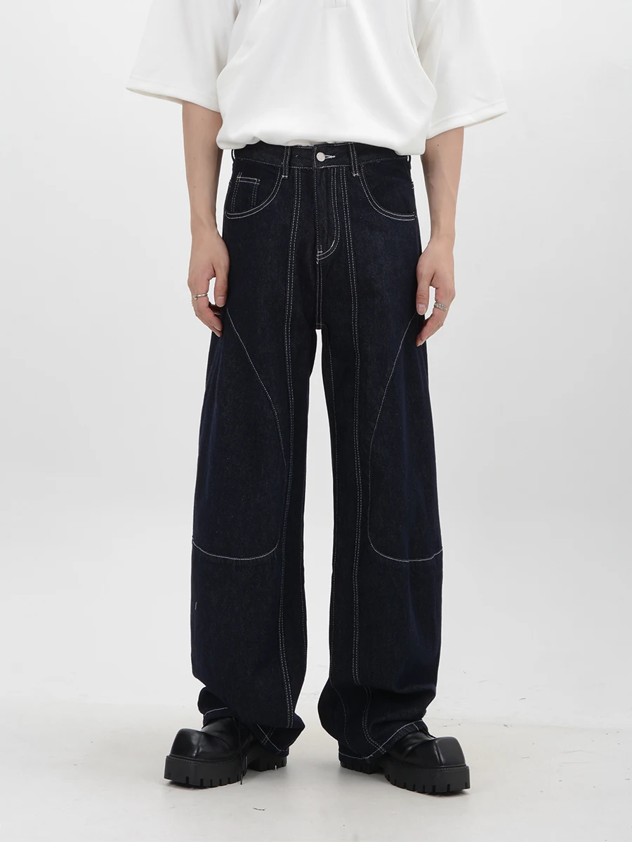 

Dark Avant-Garde Style Pants Deconstructed Line Jeans For Men And Women