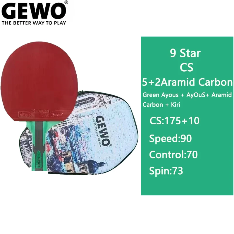 

German GEWO 7/8/9 Stars Table Tennis Racket ITTF Approved Competition Stable Hitting Profession Ping Pong Paddle Arc&Fast Attack