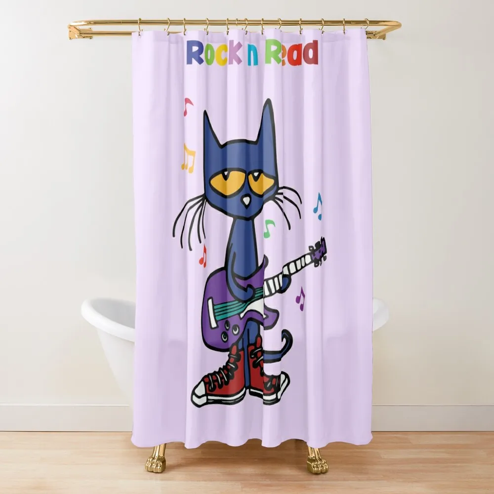 Rock and Read Pete the Cat with his Purple Guitar and Red Shoes Shower Curtain Cover Curtain