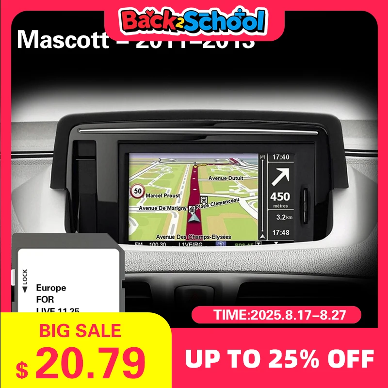 

Use for Mascott 2011 2012 2013 Cover Poland Spain Map 8GB Sd Memory GPS Card