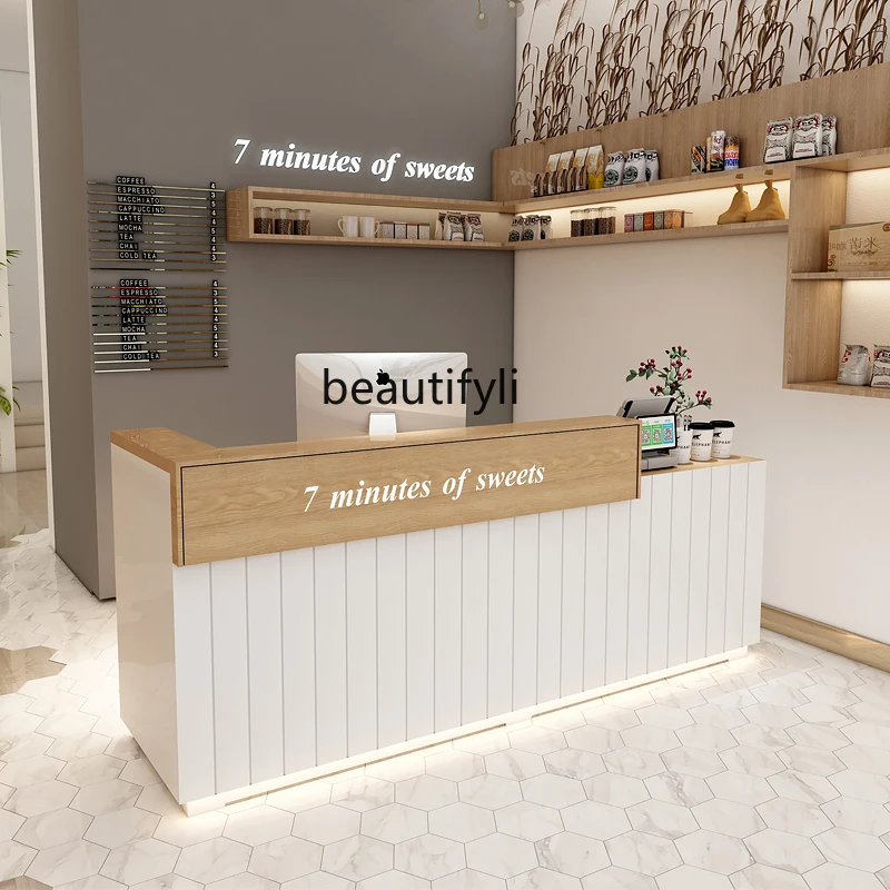 Clothing Store Cashier Desk Simple Modern Front Desk Beauty Salon Barber Shop Bar Counter Reception Counter Reception Table