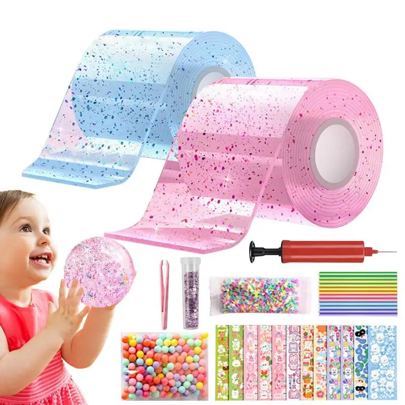 

Nano Bubble Tape Toy DIY Blowing Kid's Nano Bubble Tape Acrylic Material Bubble DIY Craft Kit For Home School Travel And Other