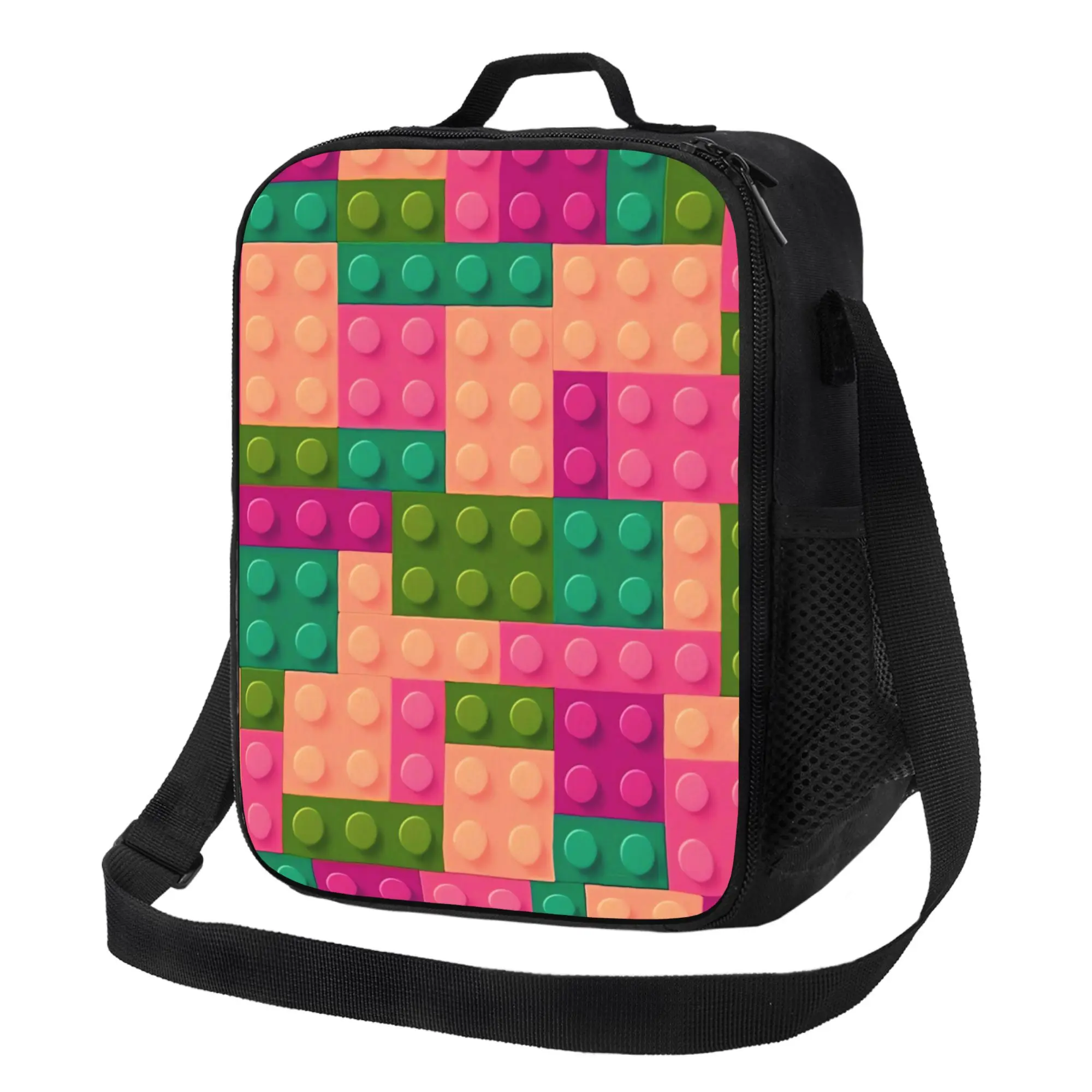 Building Blocks Minimalist Lunch Bag for Daily Work Travel Office Commute Casual Use Food Contact Safe