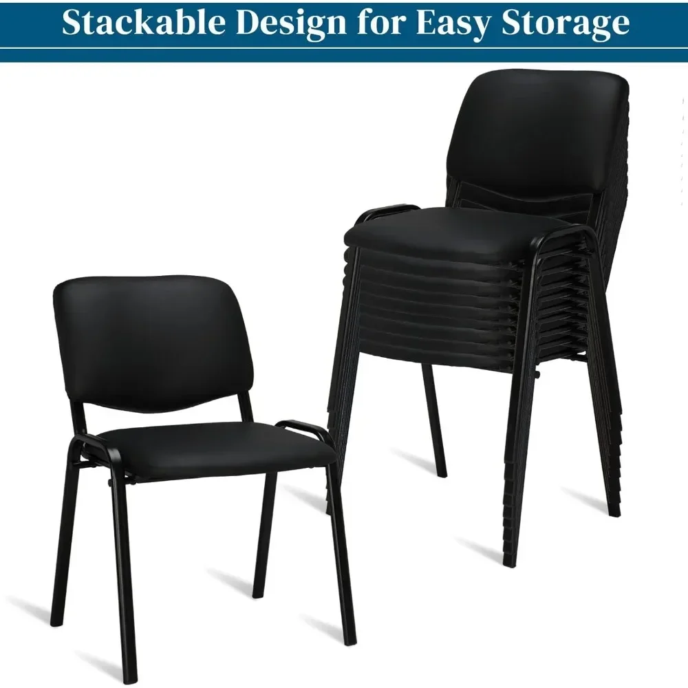 10-Pack PU Chairs Set, Office Guest Chairs & Reception Stacking Chairs for Meeting Room, Office Lobby,Simple&Space-Saving