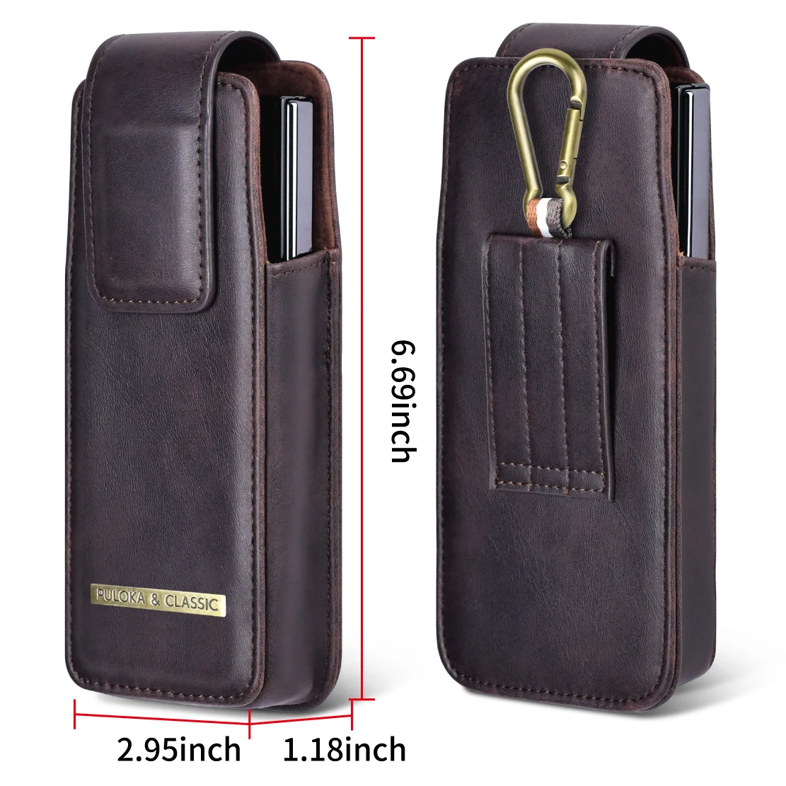 VIETAO Leather Belt Waist Case Holster Pouch For Samsung Z Fold 6 5 4 3 2 5G,Galaxy Z Fold6 Fold5 Fold4 Fold3 Men Waist Bag