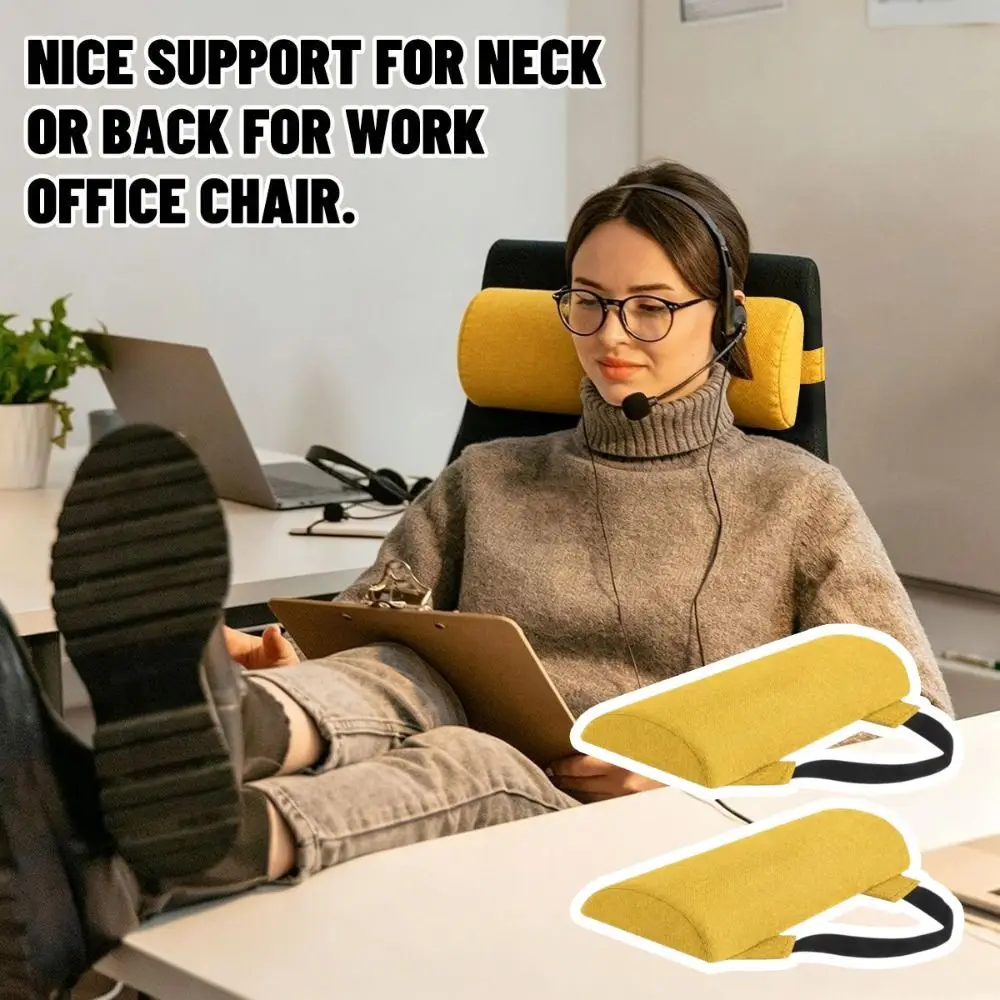 Cotton Fabric Lawn Chair Headrest Adjustable Straps Space-saving Lounge Chair Lumbar Support Suitable for All Four Seasons 35cm