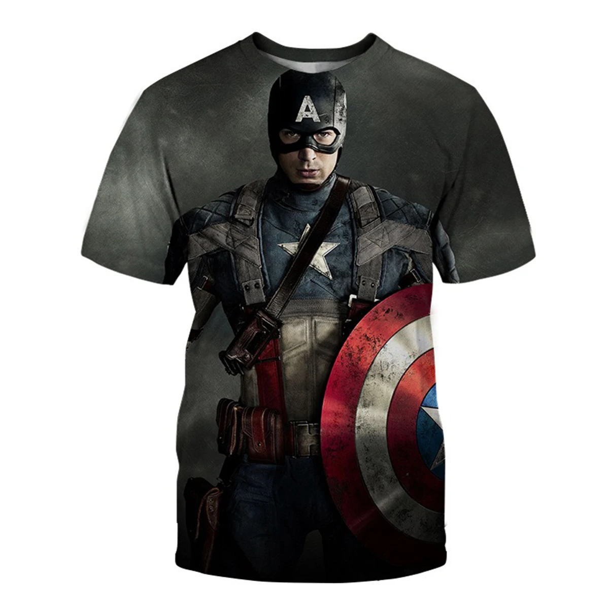 تي شيرت Marvel Captain America Fashion 3D مطبوع للرجال صيفي جديد Avengers 3D مطبوع كاجوال مريح بأكمام قصيرة #5