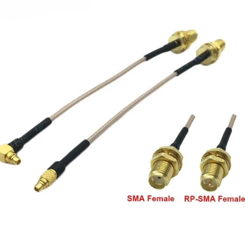 1Pcs MMCX Angle / Striaght Male to SMA / RP-SMA Female Linear Antenna Flange Cable for PFV RC Parts 5.8GHz 10cm 15cm 20cm 30cm