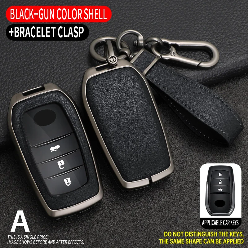 For Toyota Corolla Cross Yaris Sienna Venza Harrier Hilux Tundra MiraiLand Metal Key Chain Fob Case Cover keychain Shell Holder