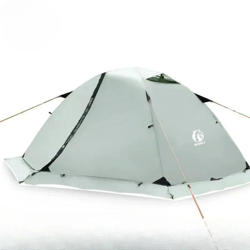 

​​​​​​​Hewolf Outdoor Tent Double Layers Rainstorm Proof Professional Mountainering Hiking Ultra Light Aluminum Pole Snow Skirt