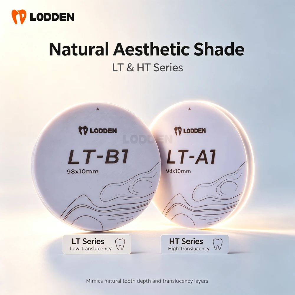 LODDEN 98mm Dental Lithium Disilicate Blocks LT/HT CAD/CAM Glass Ceramic Milling Disc High Strength for Dental Lab