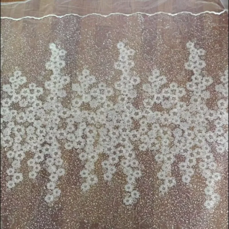 

1 Yard High-quality Elegant Beaded Lace with Sequins Women Wedding Dress Fabric