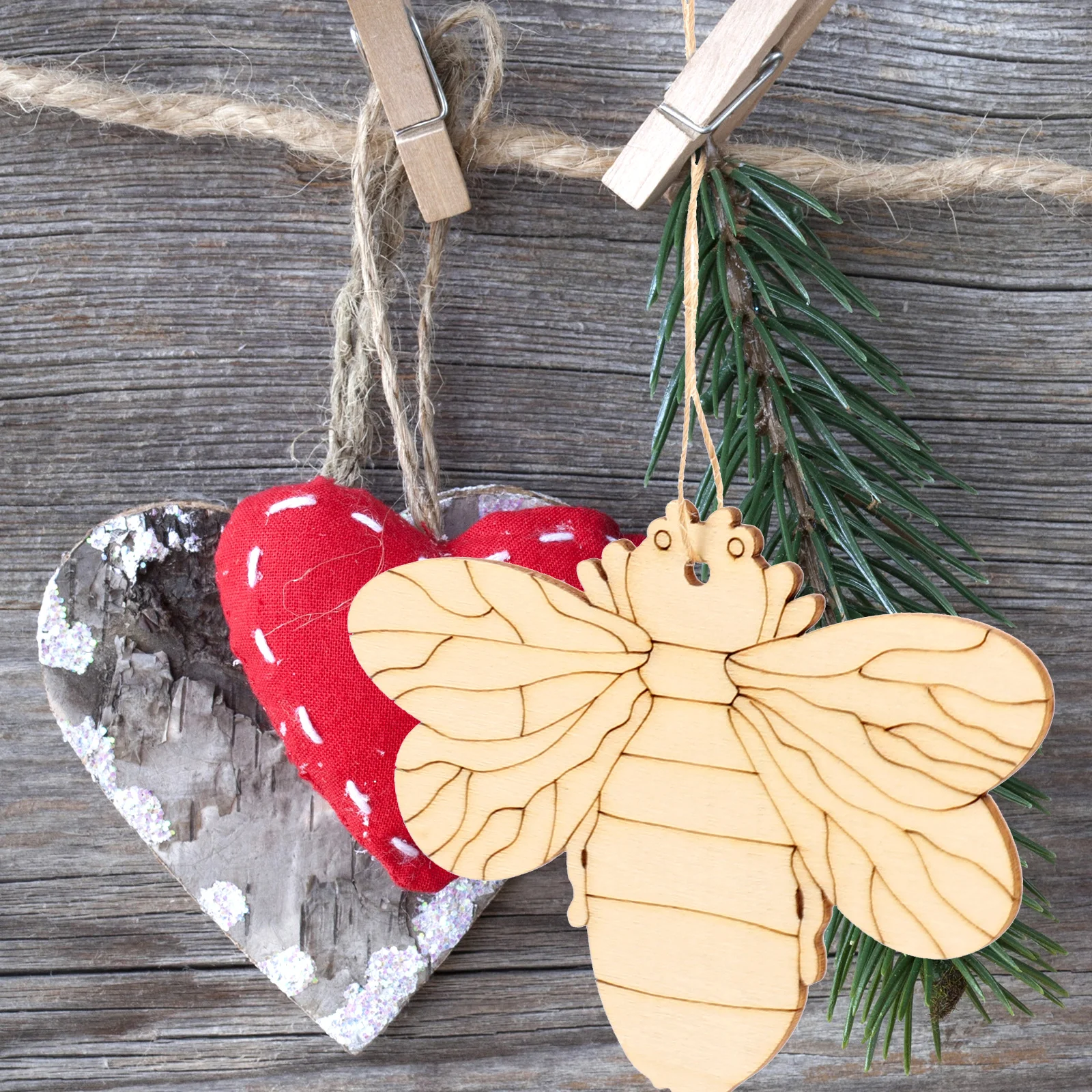 

20pcs Wood Insect Pendant Crafts Unfinished Wooden Cutouts Diy Party Decorations Bees Snails Sewing Tools Accessories