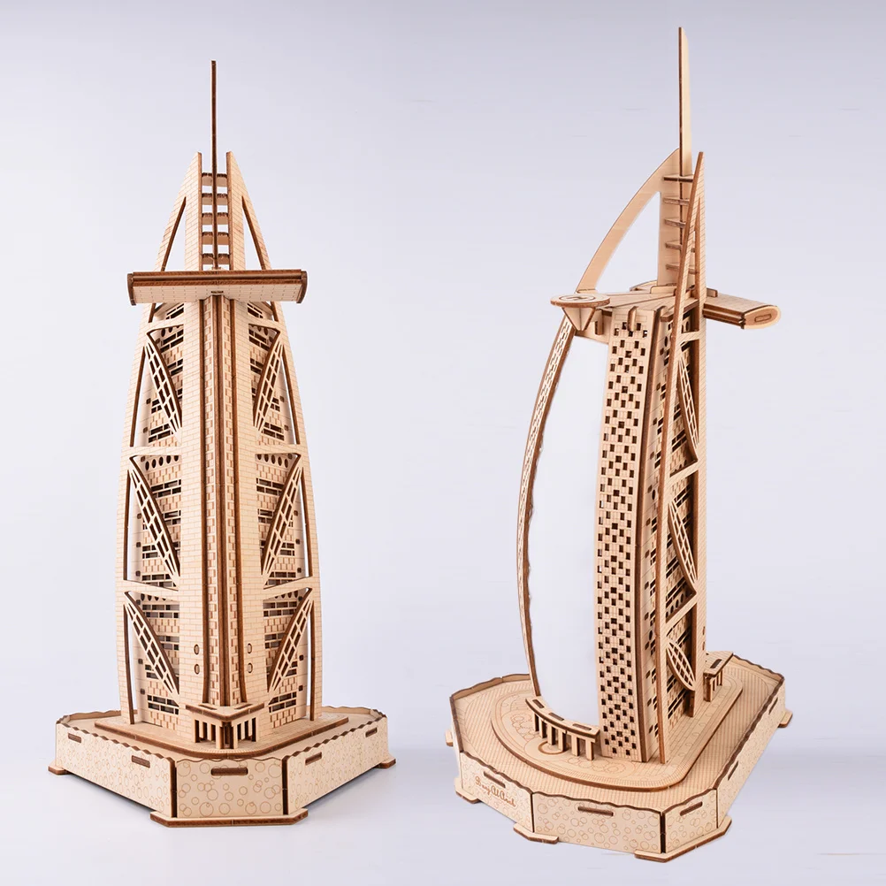 لعبة البناء الخشبية ثلاثية الأبعاد من Burj للأطفال لتحسين الخيال وتصميم الهندسة المعمارية المزخرفة #6