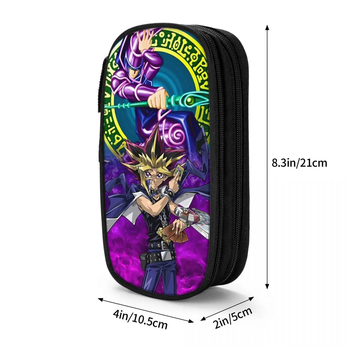 YuGiOh! Estuche de lápices de Anime para juego de cartas, bolsa porta bolígrafos de dibujos animados Yugi Muto para estudiantes, útiles escolares de gran capacidad, estuches con cremallera