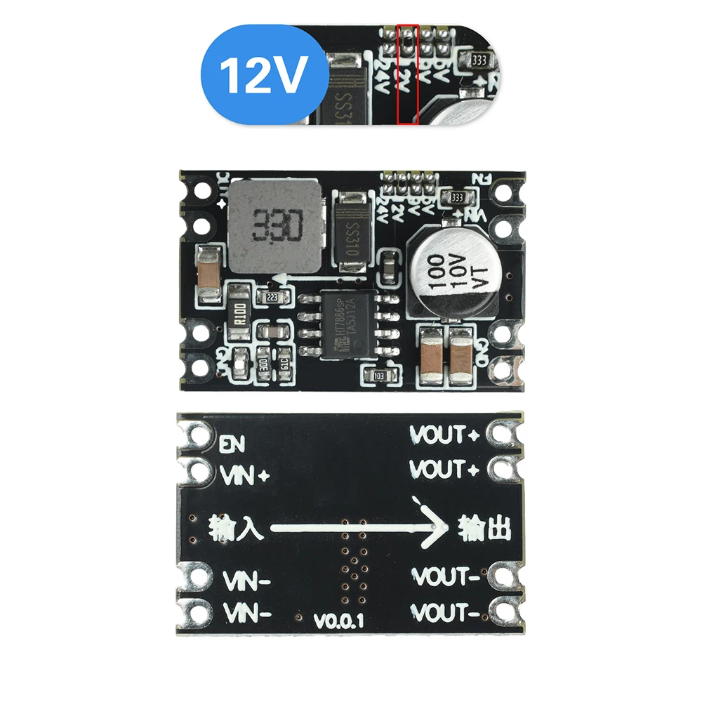 DC-DC 7 فولت-100 فولت إلى 5 فولت/9 فولت/12 فولت/24 فولت تنحى وحدة محول فرق الجهد العاكس الجهد المنظم امدادات الطاقة