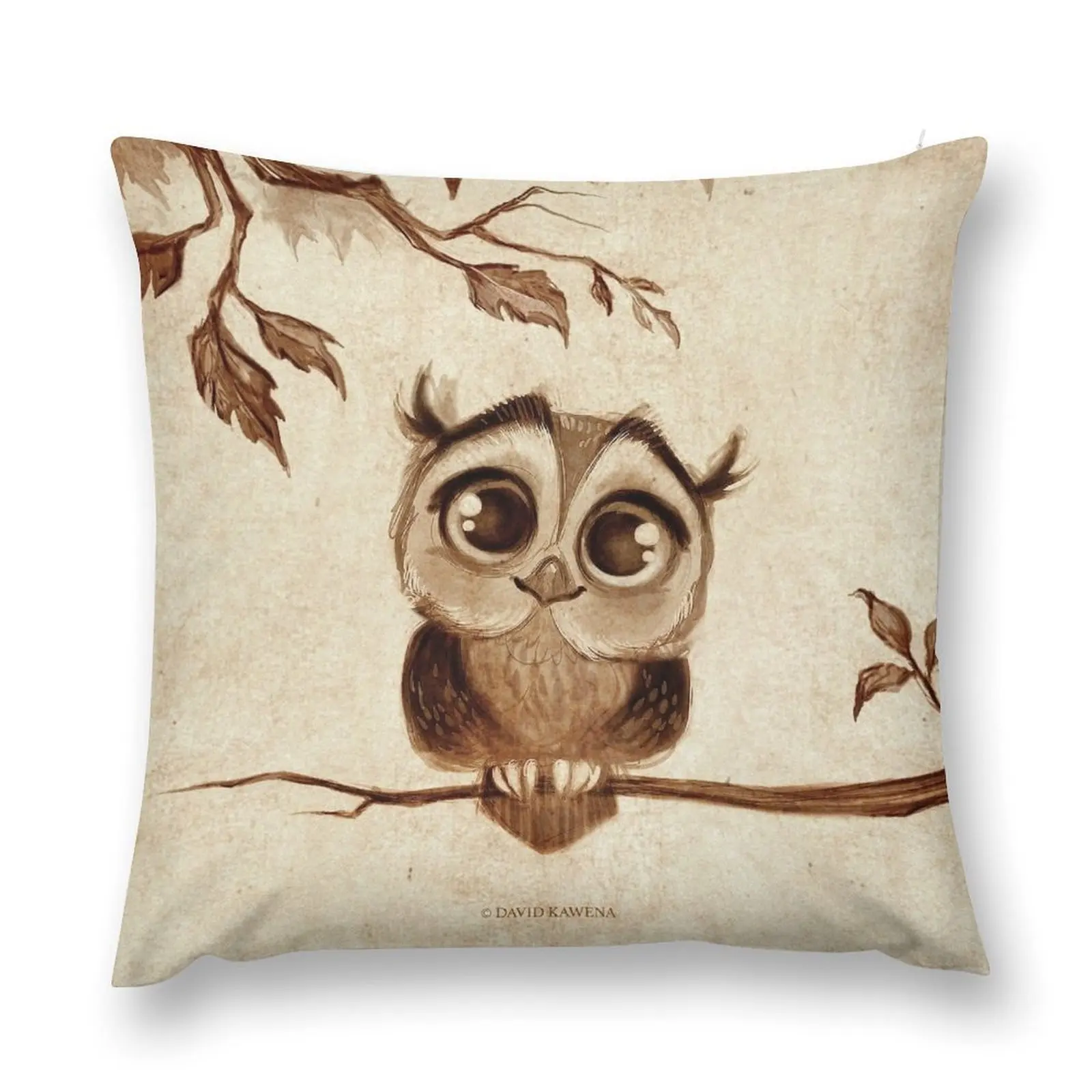 

Doodles by David Kawena - Owl Throw Pillow Cushions Cover Cusions Cover Decorative Cushions pillow