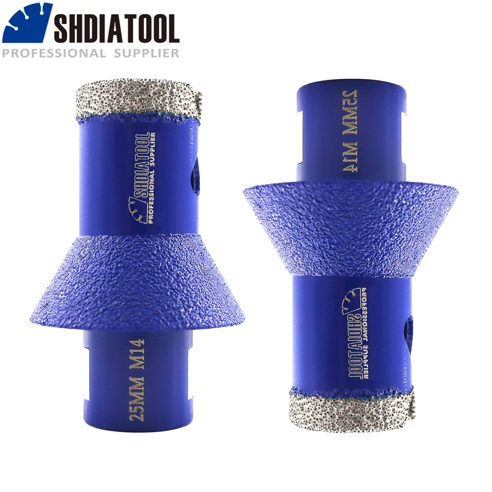 

SHDIATOOL 2pcs Dia25mm M14 Diamond Drilling Tile Core Bits Milling Chamfer Ceramic Marble Granite Masonry Grinding Crown Hole