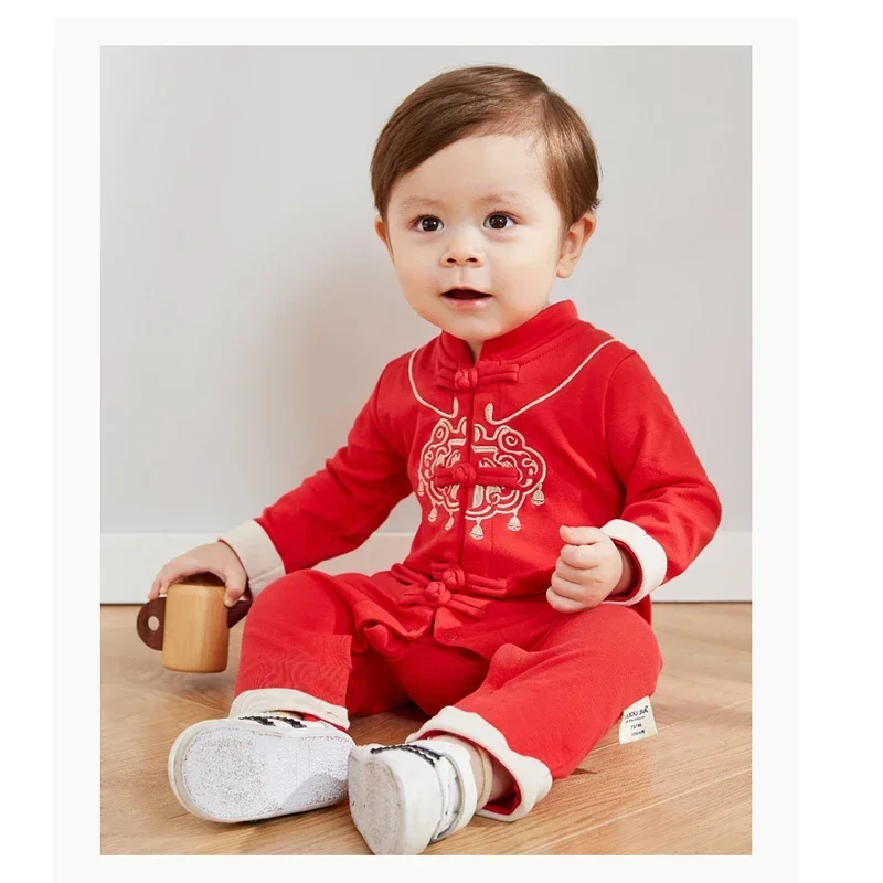 Bebê han terno ano novo festival de primavera crianças tang terno trajes tradicionais chineses para crianças menino cosplay hanfu oriental \