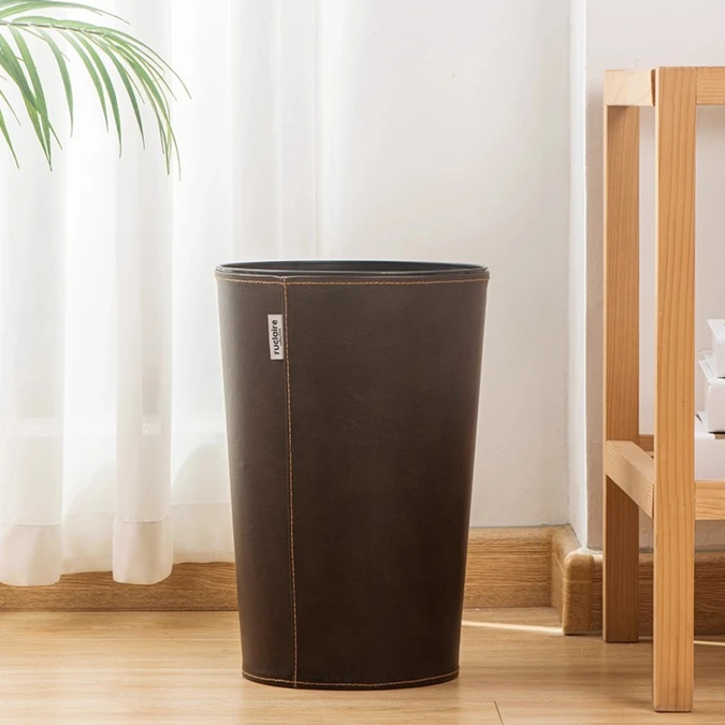 

Роскошный японский мусорный бак, офисная кожаная корзина для мусора, креативный домашний контейнер для мусора, высококачественное бумажное ведро для спальни для комнаты
