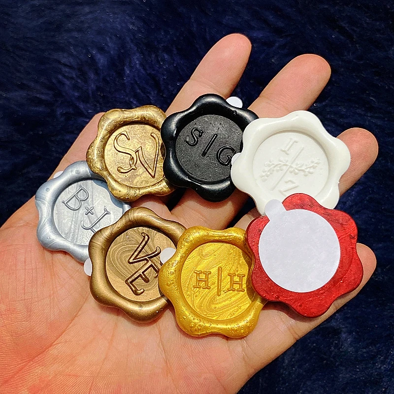 

Wax Seal Stickers With Custom Logo Self Adhesive Stamps for DIY Business Wedding Menu Gift Seals Personalize Wax Seals Stickers