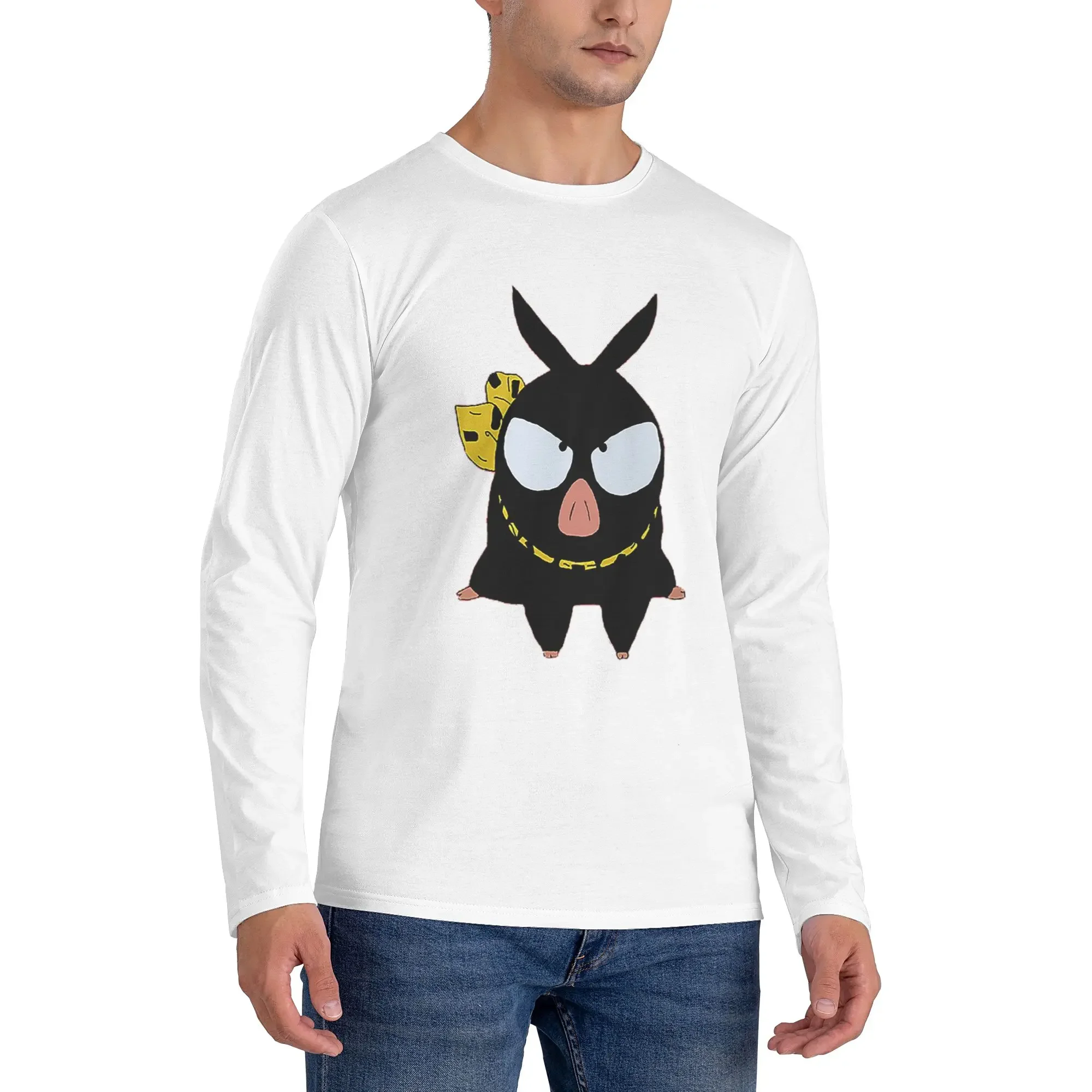 

P Chan Ranma Men's Long Sleeved T-shirt Casual Round Neck T shirts Spring and Autumn Men tops