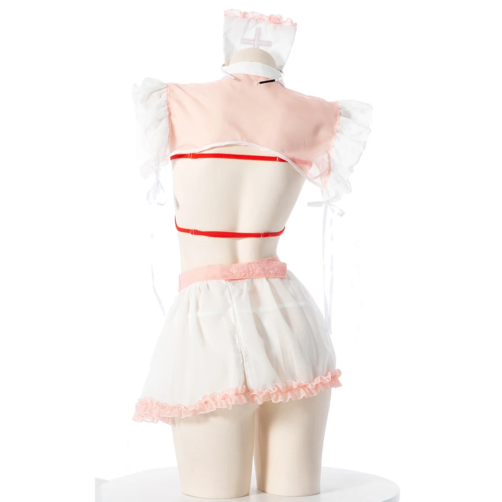 AniLV 달콤한 간호사 비밀 란제리, 분위기 있는 유니폼, 취침 시간 역할 놀이 여성 속옷 잠옷, 에로틱 코스튬