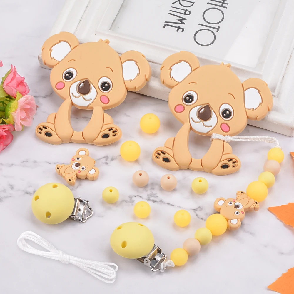 LOFCA Baby Cartoon Silicone Pacifier Bite Bag Soothing Pacifier Clip Soother Holder teething  toys Teething chain